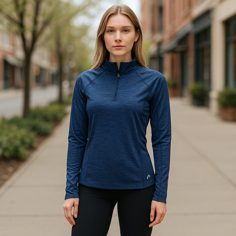 Head Pullover Womens Small Blue 1/4 Zip Long Sleeve Performance Thumbholes NEW - Picture 16 of 16